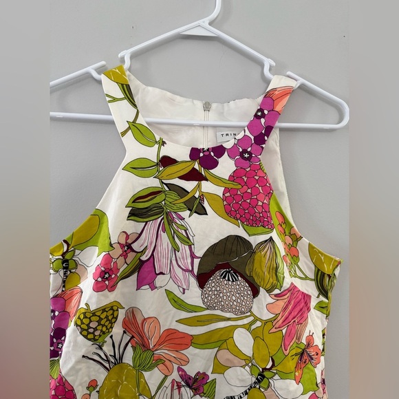 Trina Turk Aptos Stretch Cotton Sateen Sheath Shift Dress M 10 Floral Orchid - Picture 9 of 12